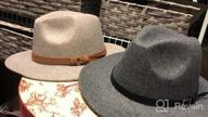 img 1 attached to Lisianthus Women's Wide Brim Panama Hat with Belt Buckle - Classic Fedora Style in Wool review by Ario Rojas