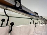 картинка 1 прикреплена к отзыву 🚿 KAMANINA Curved Shower Curtain Rod 54-90 Inches: Extendable, Rustproof, Heavy-Duty and Premium Aluminum in Black от Kholar Irvine