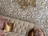 img 1 attached to Modern Abstract Curve 3D Wallpaper Roll Mural Papel De Parede Flocking Striped Cream-White&Silver Color 0.7M X 8.4M QIHANG 5.88SQM review by Richard Gilbert