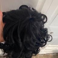 img 1 attached to Black Women 14" Afro Kinky Wig With Bangs - ELIM Short Curly Synthetic Hair Replacement Wigs Z221 review by Daniel Bruce