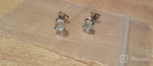 img 1 attached to 💎 925 Sterling Silver Opal Stud Earrings for Women - WINNICACA Blue and White Crystal Jewelry for Girls and Teens review by Kara Torres