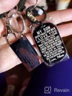 img 1 attached to 🌟 Inspirational Gift: Mom's Keychain to Son - Perfect Birthday, Valentine's or Christmas Gift for Step Son, Adult, Teen Boy! Mother's Love for Her Son Serves in the Army (Black) review by John Kahsar