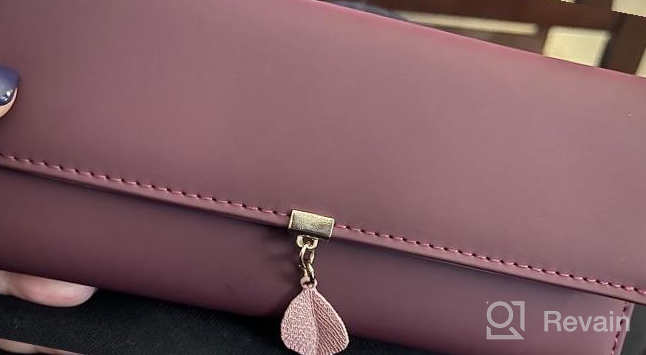 img 1 attached to Leaf Pendant Women'S Vegan Leather RFID Wallet With Phone And Checkbook Holder: Cute And Functional Zippered Coin Purse And Card Organizer review by Stacy Wheeler