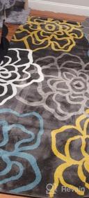 img 7 attached to Modern Abstract Floral Soft Area Rug With Easy Maintenance For Home And Office - 5' 3" X 7' 3," Ideal For Living Room, Bedroom, And Kitchen Decor In Elegant Gray Shade.
