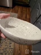img 1 attached to Roro Hand-Molded Ceramic Stoneware Pasta And Dinner Bowl, Set Of 2 - Lunar White With Speckled Design, 7.5 Inches Diameter X 2.5 Inches Tall Each review by Jason Bailey