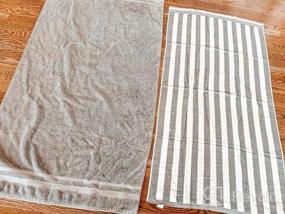 img 6 attached to 2 Pack Soft Cotton Cabana Stripe Bath Towel Set - 100% Ring Spun Cotton Large Pool Towels - Black