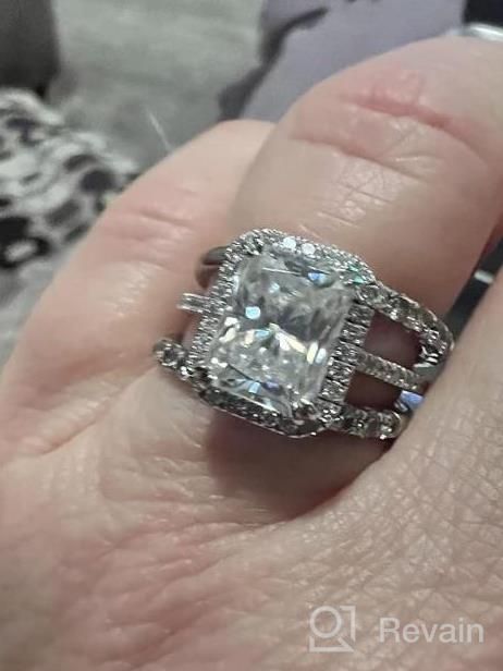 img 1 attached to Stunning Kobelli Radiant-Cut Moissanite Engagement Ring - 3 CTW In 14K White Gold review by Daniela Velasquez