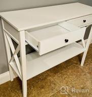 img 1 attached to Narrow Black Console Table With Drawers - Ideal For Entryway Or Sofa Area - ChooChoo Oxford Design review by Doug Nelson