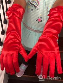 img 6 attached to Длинные атласные перчатки для девочек с пальчиками-бантами для праздничных мероприятий от Greenmoe - Улучшенная SEO