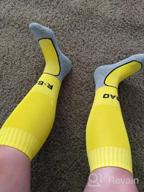 img 1 attached to Pack Of 5 Kid'S Soccer Socks With Knee High Tube Design And Towel Bottom - Ideal For Football With Pressure Fit For Little And Big Kids (Ages 4-13) review by James Hova