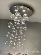 картинка 1 прикреплена к отзыву Современная стеклянная люстра Saint Mossi с эффектом капель дождя, освещение на потолок с LED-лампами, подвесной светильник для столовой, ванной комнаты, спальни, гостиной. Требуются 4 лампы GU10. Размеры: H31 X D20. от Matthew Henderson