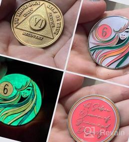 img 5 attached to 3 Year Sobriety Token: Women'S Triplate AA Chip With Glow-In-The-Dark Feature For Anniversary Gift