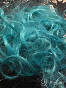 img 5 attached to Get The Perfect Party Look With SWACC 7 Pcs Full Head Clip-On Colored Hair Extensions - 20-Inch Curly Blue Hair Streak Synthetic Hairpieces