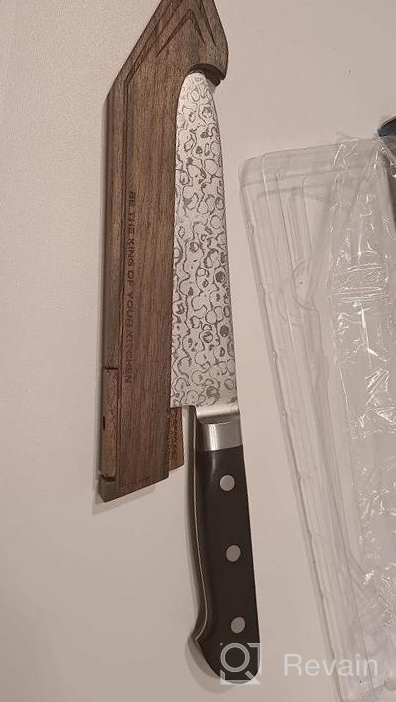 img 1 attached to Walnut Magnetic Knife Edge Guard By FINDKING, Portable And Light Wooden Sleeve For 12" Japanese Kitchen Knives, Ideal For Countertops, Drawers, And Knife Bags (Knife Not Included) review by Alejandro Anaya