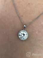 img 1 attached to 🤩 Stunning Cate & Chloe Sophia Silver Halo Pendant Necklace - 18k White Gold Plated Circle Design with Solitaire Cubic Zirconia Diamond Cluster - Perfect for Weddings and Anniversaries! review by Alicia Evans