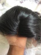 картинка 1 прикреплена к отзыву 14-дюймовые бразильские прямые короткие бобы из натуральных волос для женщин - парик плотностью 150%, предварительно продиронными прядями части T, а также лесной листвой искусственно цветочков для совершенного образа от Sameer Hilton