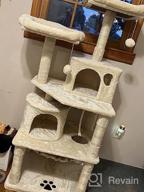 img 1 attached to Ultimate Playhouse For Your Feline Friend: BEWISHOME Cat Tree With Scratching Posts, Condos, Hammock, And Toys In Grey review by Brian Price