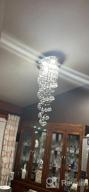 img 1 attached to Saint Mossi Modern K9 Crystal Raindrop Chandelier Lighting, Modern Crystal Light Fixture, K9 Crystal Chandeliers, Double Swirl 8 GU10 Bulbs Required review by David Hansen