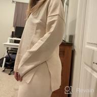 img 1 attached to Stay Comfortable And Stylish In Viottiset Women'S Sweatsuit With Knit Long Sleeve Sweater And Wide-Leg Pants review by Bam Reeder