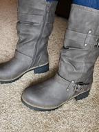 img 1 attached to Stylish Biker Boots For Women - GlobalWin Mid-Calf Dress Boots review by Richard Bowens