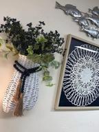 img 1 attached to Stylish Navy Blue Wood Bead Garland With Tassels For Rustic Home Decor - CVHOMEDECO review by Amanda Nunez