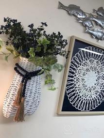 img 5 attached to Stylish Navy Blue Wood Bead Garland With Tassels For Rustic Home Decor - CVHOMEDECO