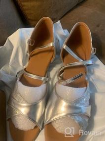 img 6 attached to Staychicfashion Glittering Cutout Ballroom Silver Girls' Shoes and Athletic