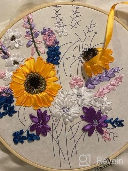 img 1 attached to Ribbon Embroidery Kit,Fanryn 3D Silk Ribbon Embroidery Sunflower Flowers Pattern Design Cross Stitch Kit Embroidery For Beginner DIY Handwork Home Decoration Wall Decor 40X50Cm (No Frame) review by Andre Parsons