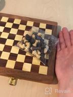 img 1 attached to AGREATLIFE'S Original 15" Magnetic Chess Board Set - Wooden Chess Board For Kids And Adults - Universal, Competition Ready - Hand Carved Travel Game Chess Pieces - Felted Board Storage, Vintage Chess review by Cara Ulfass