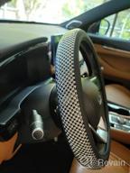 картинка 1 прикреплена к отзыву Jumbo Crystal Rhinestone Steering Wheel Cover With Non-Slip Diamond Leather - Comfy And Sparkly - Universal 15 Inch - Red Color от Wayne Lemke