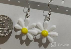 img 5 attached to 🌼 YOOE Daisy Earrings: Acrylic Yellow Flower Dangle Earrings for Women - Wild Lily Petals Hawaii Plant