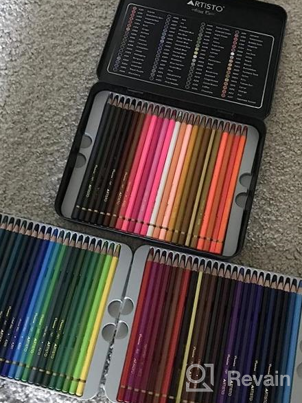 img 1 attached to Premium Artisto Colored Pencils Set Of 72 With Soft Core Leads, Blendable And Vibrant Colors, Ideal For Novice And Expert Artists review by Jeff Kern