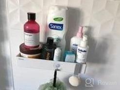 img 5 attached to White Plastic Adhesive Shower Caddy Shelf With Shampoo Holder - Bathroom Wall Storage Organizer Basket By YOHOM