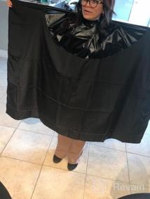 img 6 attached to SMARTHAIR Professional Salon Cape Polyester Haircut Apron Shampoo & Chemical Resistant Haircut Cape,54”X62”,Black,C007013C-B