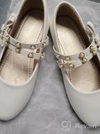 img 1 attached to PANDANINJIA Cheryl Bow Princess Flower Ballerina Flats for 👸 Toddler/Little Girls with Pearl Double Straps and Dressy Mary Jane Style review by Jon Dugan