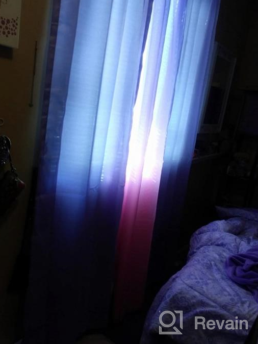 img 1 attached to Beautiful WONTEX 2-Tone Ombre Sheer Curtains For Bedroom/Living Room - 52X84 Inch, Pink & Purple Privacy Filtering Voile Gradient Set Of 2 Panels review by Victor Ahmed