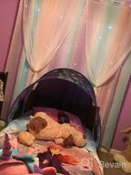 img 1 attached to Yancorp Girls Curtains - Baby Pink/Blue Double Layer W/ Lace Sheer & Star Cutout Grommet Design, 104" W X 63" H (2 Panels) review by Tiffy Andreani
