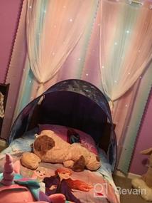 img 7 attached to Yancorp Girls Curtains - Baby Pink/Blue Double Layer W/ Lace Sheer & Star Cutout Grommet Design, 104" W X 63" H (2 Panels)