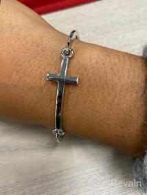 img 5 attached to 💒 Religious Jewelry: Sideways Cross Bracelet with Open Hook Closure