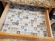 img 1 attached to Removable Self-Adhesive Matte Wallpaper For Kitchen And Bathroom - Abyssaly Mosaic Paper Peel And Stick Wallpaper In Blue - Ideal For Counters And Shelves - Size: 15.7" X 78.7 review by Alexander Morgan