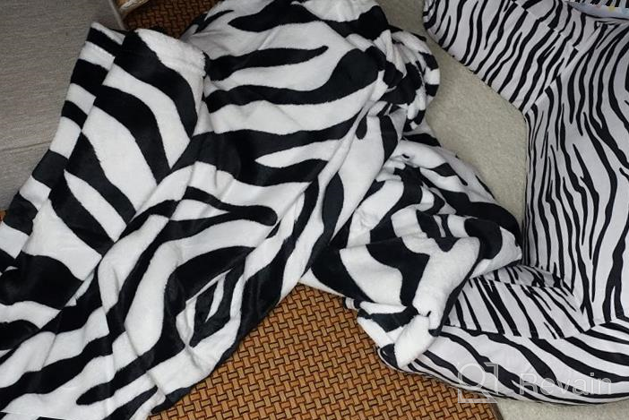 img 1 attached to NANPIPER Bed Blankets Super Soft Fuzzy Flannel Blanket Lightweight Fleece Microfiber Zebra Print Throw Size 65"X80 review by Charles Woods