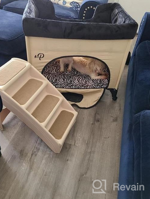 img 1 attached to Zebra Vibes Design Bedside Lounge Pet Bed And Bunk Bed For Medium Size Pets - Elevated Lounge Bed For Cats And Dogs By PETIQUE review by Ron Thomas