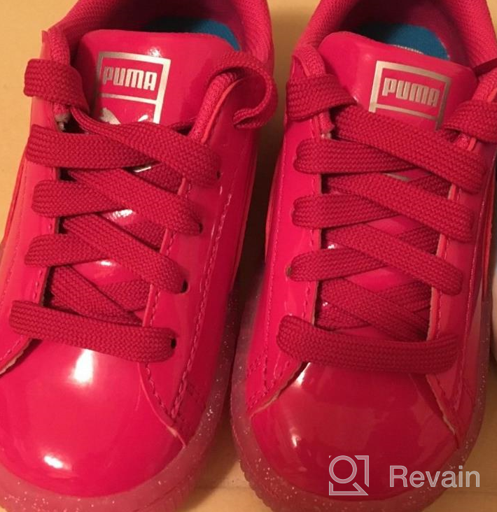 img 1 attached to 👟 Sparkle with Style: PUMA Basket Glitter Running Beetroot Girls' Shoes review by Heather Green