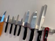 img 1 attached to Enkrio Magnetic Knife Holder For Wall - 12 Inch Black Stainless Steel Strip, No Drilling Required | Organize Your Kitchen With This Knife Rack And Keep Your Knives Handy! review by Kenneth Foster