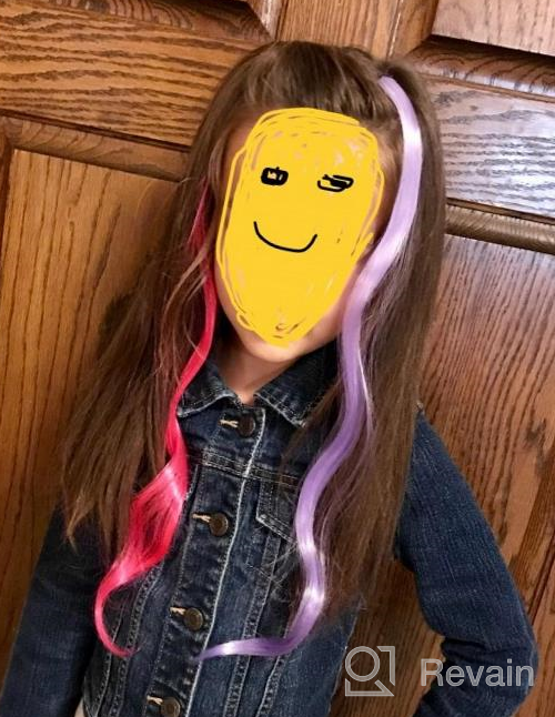 img 1 attached to 12-Piece Rainbow Hairpiece For Kids Girls & Women - Highlight Your Party With Multi-Color Synthetic Hair Extensions! review by Dred Swindler