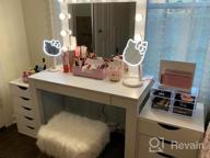 img 1 attached to Chende Hollywood Vanity Mirror With Lights, 31.5 X 25.6 Inches And Outlet, Gloss Metal Frame, Replaceable LED Bulbs, Wall Mounted Makeup Mirror For Bedroom (White) review by Christine Vargas