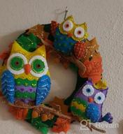 img 1 attached to Bucilla Felt Applique Wall Hanging Kit, 17 By 17-Inch, Owl Wreath review by Kelly Kaliyan