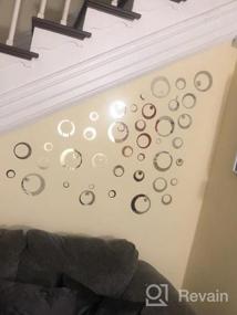 img 8 attached to Набор из 28 серебряных круглых наклеек на стену для самостоятельного украшения гостиной/спальни с зеркальной отделкой - Aooyaoo Solid Circles