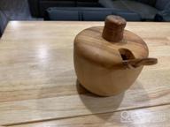 img 1 attached to Authentic BeldiNest Olive Wood Sugar Bowl: Medium Barrel Canister For Timeless Style In Every Kitchen review by Nick Mitchell