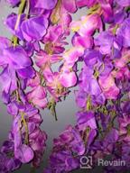 img 1 attached to Add A Touch Of Elegance To Your Home And Garden With 12-Pack Artificial Silk Wisteria Hanging Flowers In Light Purple review by Roberto Smith